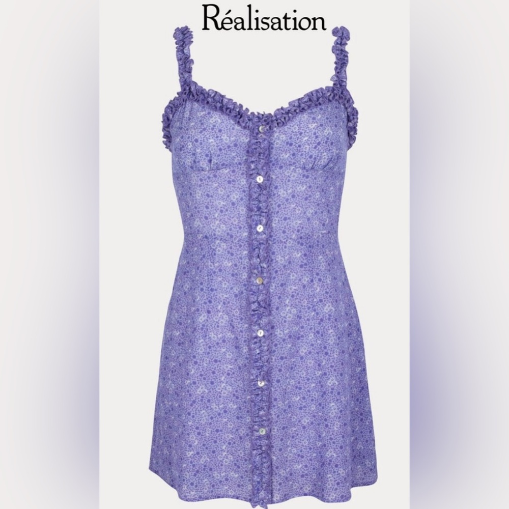 Realisation Par Silk Mini Julia Dress Purple Haze Sz Small -
Orig. $270 Floral